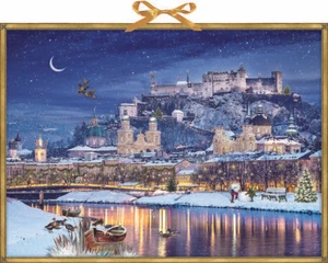 Winter Castle on the River Coppenrath Advent Calendar Barbara Behr 52 x 38 cm - Picture 1 of 3