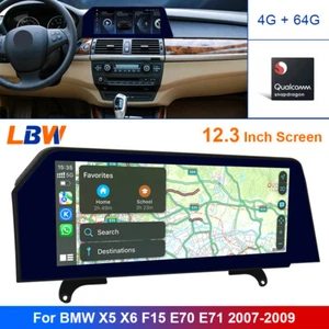 Car 12.3'' GPS Blade Screen Wifi Player 4G+64G For BMW X5 X6 F15 E70 E71 2007-09 - Picture 1 of 12
