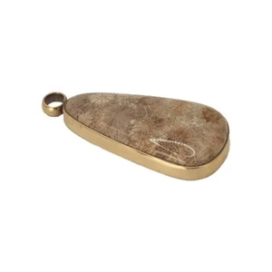 Stephen Dweck großer Vintage 2002 Fossil Koralle Stein Bronze Anhänger. Unikat - Bild 1 von 18
