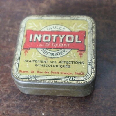 ancienne boite vide tole medicament medecine pharmacie OVULES INOTYOL Dr DEBAT - Photo 1/4