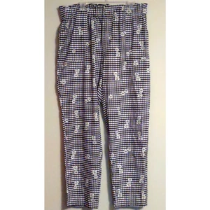 Shein Damenhose Größe 3XL breiter Gummibund schwarz weiß kariert Blumen - Bild 1 von 6