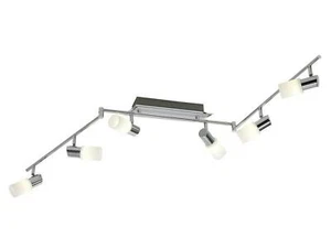 Trio-Leuchten LED-Schiene Aluminium gebürstet/chrom Glas weiß gewischt inklus... - Photo 1/5