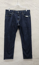 Calvin Klein Jean Men 40X30 Blue Cotton B Flat Front Mid-Rise Straight Leg Denim
