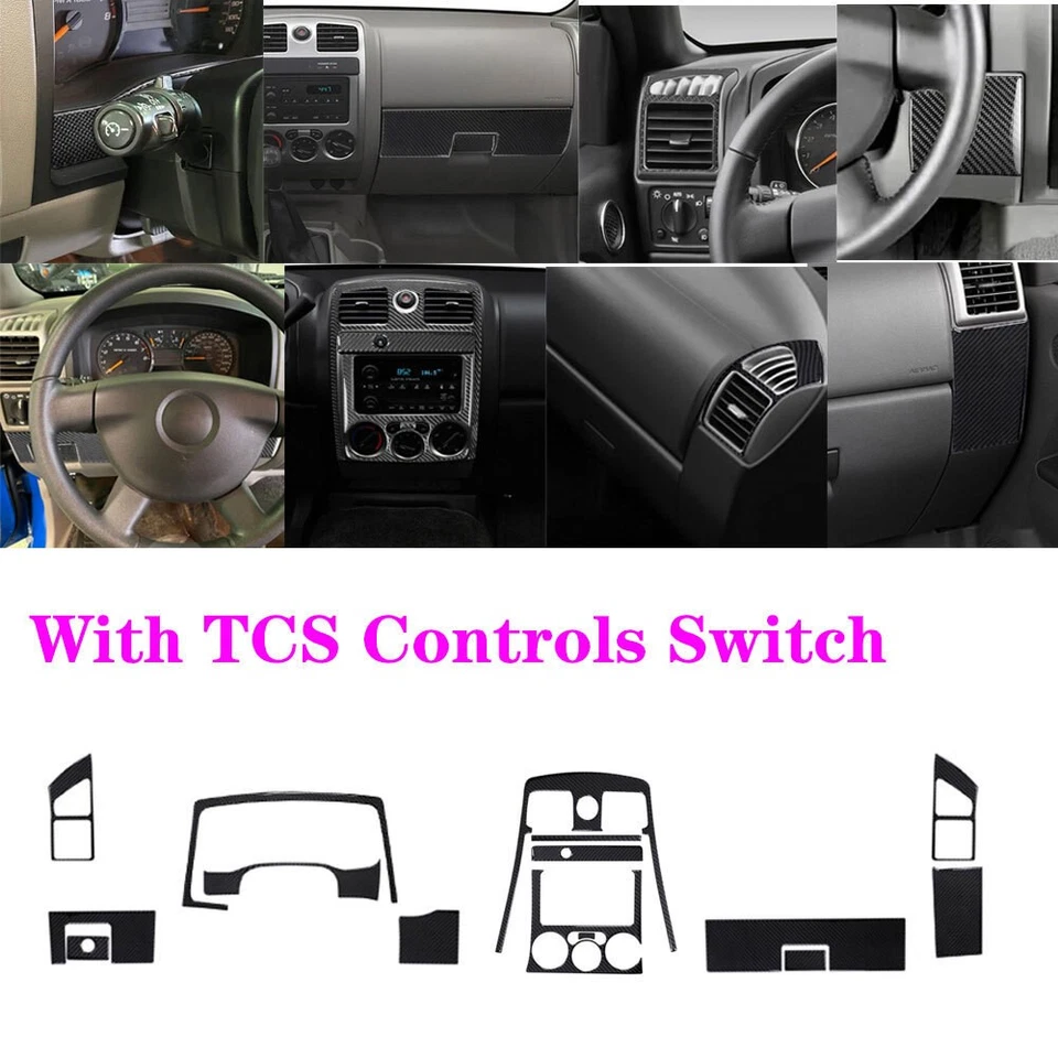 15Pcs Carbon Fiber Dashboard(TCS) Trims Cover For Colorado 2004-12/Canyon 05-12 - Изображение 1 из 4