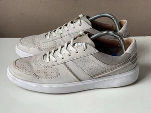 CLARKS Collection Beige Leather Lace Up Shoes Trainers UK 7G, EU 41 - Foto 1 di 14