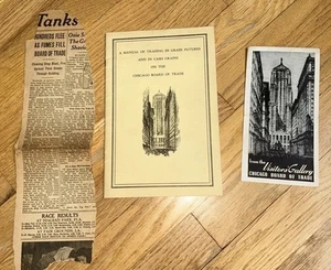 1942 CHICAGO BOARD OF TRADE Handbuch / Besuchergalerie / Zeitungsartikel (Feuer) - Bild 1 von 14