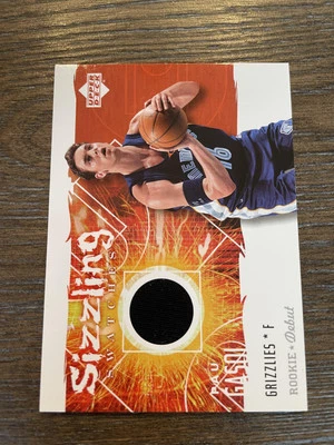 2005-06 Upper Deck Rookie Debut #SS-PG Pau Gasol Sizzling Swatches - Image 1 of 2