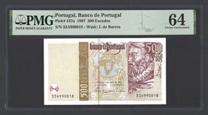Portugal 500 Escudos 17-4-1997 P187a Uncirculated Grade 64 - Picture 1 of 2