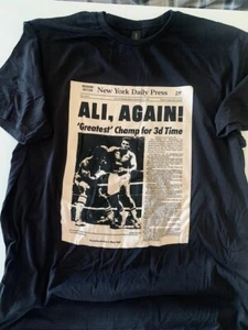 Muhammad ALI Boxing NEW 1978 Men's X-Large T-shirt (original newspaper) - Picture 1 of 4