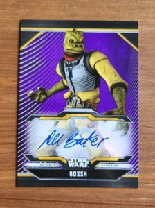 2021 Topps Star Wars Bounty Hunter Auto Purple Dee Bradley Baker as BOSSK /50 - Picture 1 of 2