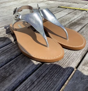 Louise et Cie Sandals Ladies EU 34.5 US 4.5, silver leather, NEW - Picture 1 of 5