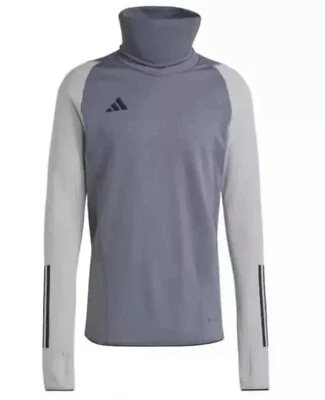 Size L Adidas Men's Tiro 23 Cold Ready Soccer Warm Top Sweater Gray H49613 NEW - Image 1 of 4