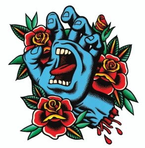 SANTA CRUZ - Screaming Flash Hand Screaming Hand Sticker / Skateboard - 4.25" - Imagen 1 de 1