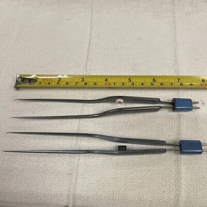 Set of 2 Codman 80-2947, 80-2948 Bipolar Bayonet Forceps - Picture 1 of 4