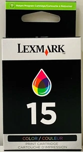 Nuevo cartucho de tinta genuino Lexmark 15 caja serie X X2650 X2630 serie Z Z2320 - Imagen 1 de 2