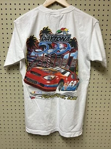 Vintage Daytona 500 Nascar 2001 weißes T-Shirt Größe Medium Racing T-Shirt - Bild 1 von 8