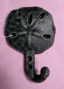 Towel Hat Bath Nautical Sand Dollar Wall Hook Beach Shore Verdigris Green Finish - Picture 1 of 3
