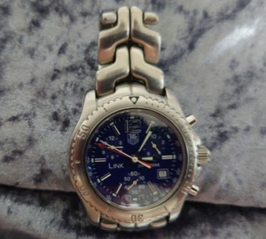 Reloj para hombre TAG HEUER Link CT1110-0 cronógrafo esfera azul cuarzo de JP - Imagen 1 de 16