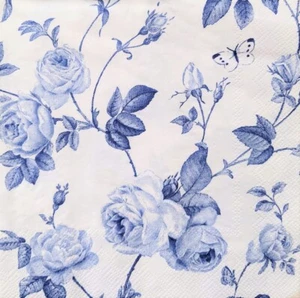 Blue Roses - Luncheon Paper Napkins Pack Of 20 - Picture 1 of 2