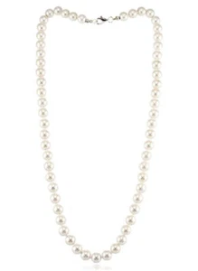 Collana Donna Perle Di Kultra Da 8mm x 42cm Originale Montata In Argento 925 - Picture 1 of 2