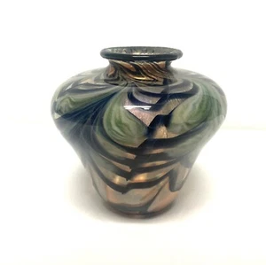 Vaso in vetro artistico Daniel Lotton 1987 firmato - Foto 1 di 7
