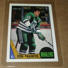 1987-88 O-PEE-CHEE OPC HOCKEY PROOF BLANK BACK RON FRANCIS HARTFORD WHALERS