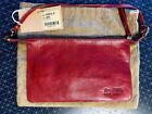 IL BISONTE Red Flat Leather Pochette with Shoulder Strap A2572