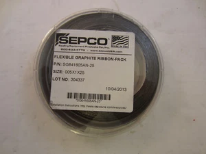 SEPCO SG641605AN-25 FLEXIBLE GRAPHITE RIBBON-PACK .005 X 1" X 25FT PUMP VALVE - Picture 1 of 2