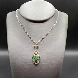 gems en vogue michael valitutti emerald sterling silver pendant necklace 