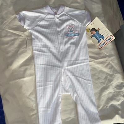 Footie Fisher Price Rayas Conejito Dormir Botón Grande 18-33 libras NUEVO CON ETIQUETAS VINTAGE Foto 1 de 4