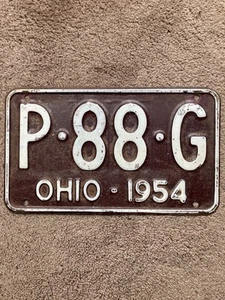 1954 Ohio "Shorty" License Plate - P 88 G - Nice! - Picture 1 of 2