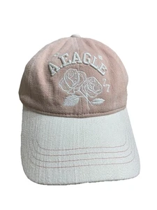 American Eagle Outfitters Baseball Hat Dusty Rose Beige Embroidered Rose Cotton - Picture 1 of 6