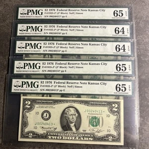 1976 $2 Kansas City STAR 5 CONSEC Two Dollar Fr 1935-J* KEY DATE PMG 64 Or Bettr - Picture 1 of 14