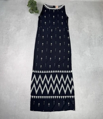 Vestido Le Sirenuse Positano azul babado bordado algodão tamanho 44 azul - Imagem 1 de 4