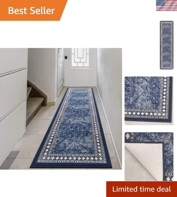 Tapete de corredor elegante área antiderrapante 2' x 7'' - resistente a manchas e à água - Imagem 1 de 4