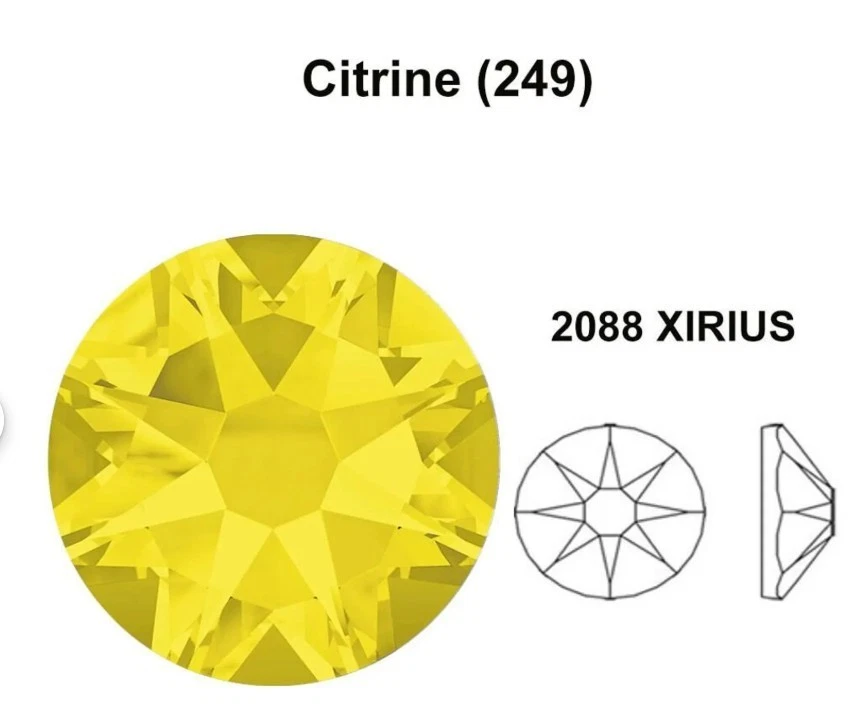 249 Swarovski amarillo citrino 2088 XIRIUS 34ss 7 mm cristal tapa plana Foto 1 de 4