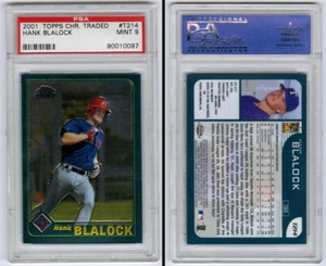 Hank Blalock 2001 Topps Chrome Retrofractor Rookie Rangers PSA/DNA Grade 9 MINT - Bild 1 von 1