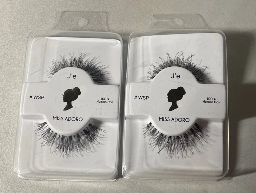J’e False 100% Human Hair Eyelashes 2 Sets  #WSP  Ship USA - Image 1 of 2