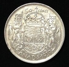 1939 Canada 50 Cents, Circulated, .800 Silver  
