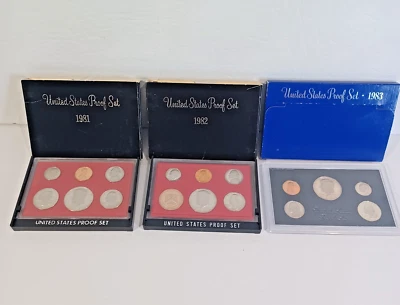 Juegos de prueba de 5 monedas de Estados Unidos 1981-1982- y 1983 Foto 1 de 4