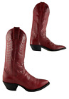 Ladies Justin USA Red Leather Pointed Toe Western Cowgirl Boots Size 6.5 B
