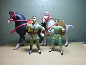 Disney Mulan Li Shang and Mulan Fearless Rider Playset Mattel Lot Used 4" - Picture 1 of 3