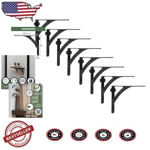 Sturdy Iron Shelf Brackets for Elegant Home Shelving - Pack of 8, Indoor/Outdoor - Picture 1 of 8