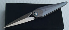 KIZER 4513A1 SOZE DAGGER LINERLOCK FLIPPER KNIFE BLUE & GRAY TITANIUM CPM-S35VN