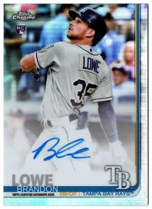 Topps Chrome Rookie Auto Refractor 2019 Brandon Lowe Ra-bl 499 Tampa Bay Rays radiocontrol - Imagen 1 de 1
