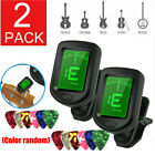 2x Digital Chromatic LCD Clip-On Electric Tuner for Bass Guitar Ukulele Violin