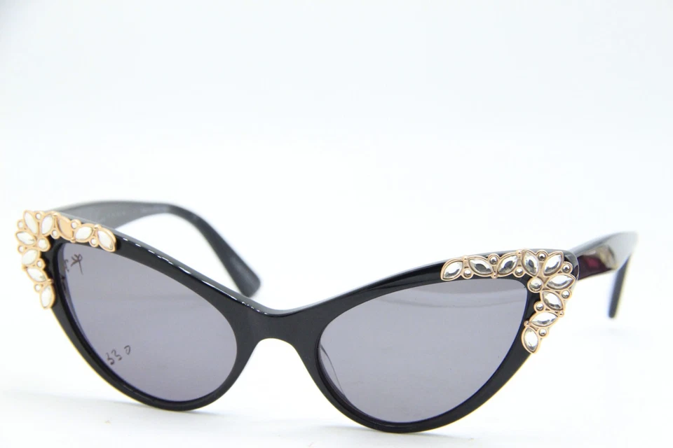 全新 NICOLE MILLER RUNWAY PROVENCE C01 黑色金色正品太阳镜 53-19 — 第 1/4 张图片