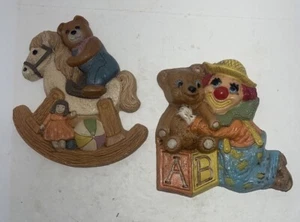 2 Teddy Bear Clown Wall Patchwork  Decor Designs by Foamcraft 1985 Colorful - Picture 1 of 5