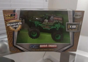 New Bright Mini RC Monster Jam Grave Digger Purple Remote Control Truck 1:43 Toy - Picture 1 of 2