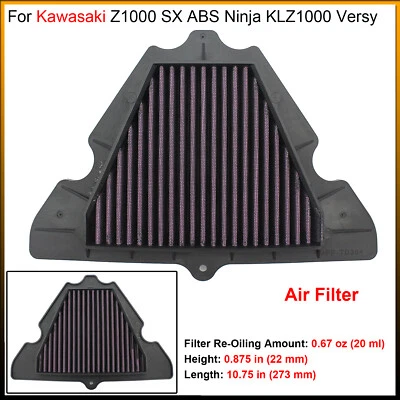 1x Filtro de aire lavable filtro de aire para Kawasaki Z1000 SX ABS Ninja KLZ1000 versión Foto 1 de 4